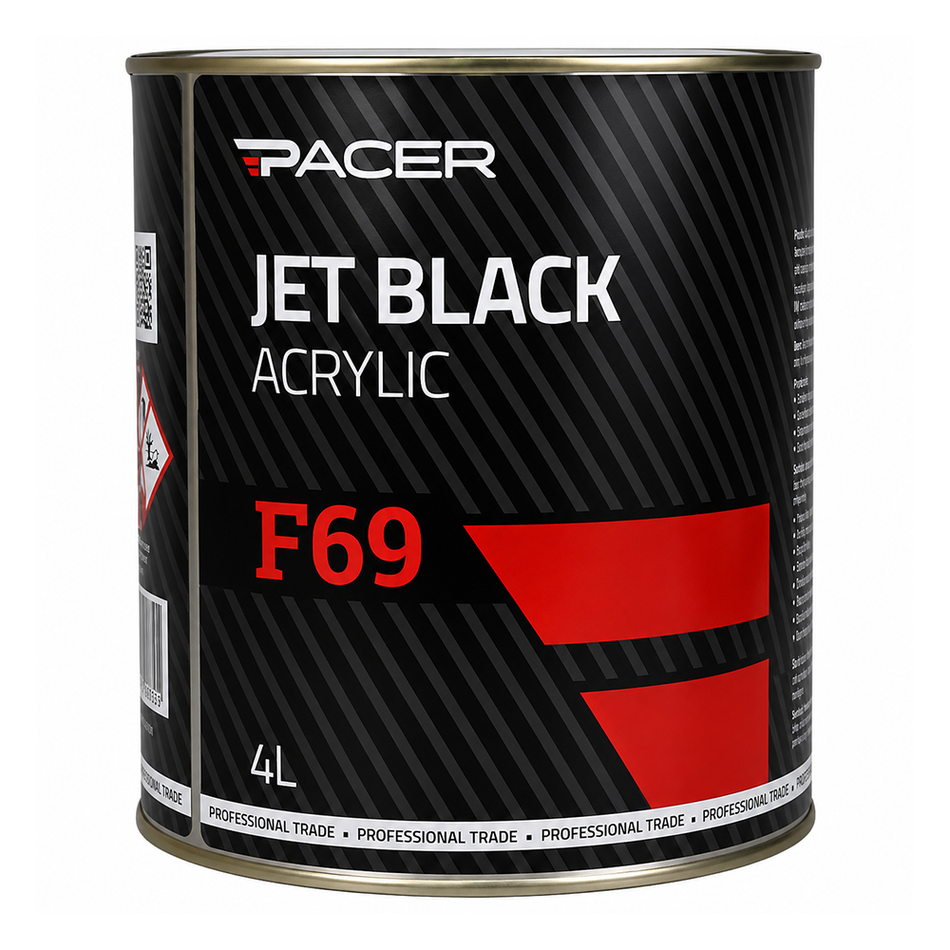 PACER F69 Jet Black Acrylic Paint 4L Professional Automotive Durable