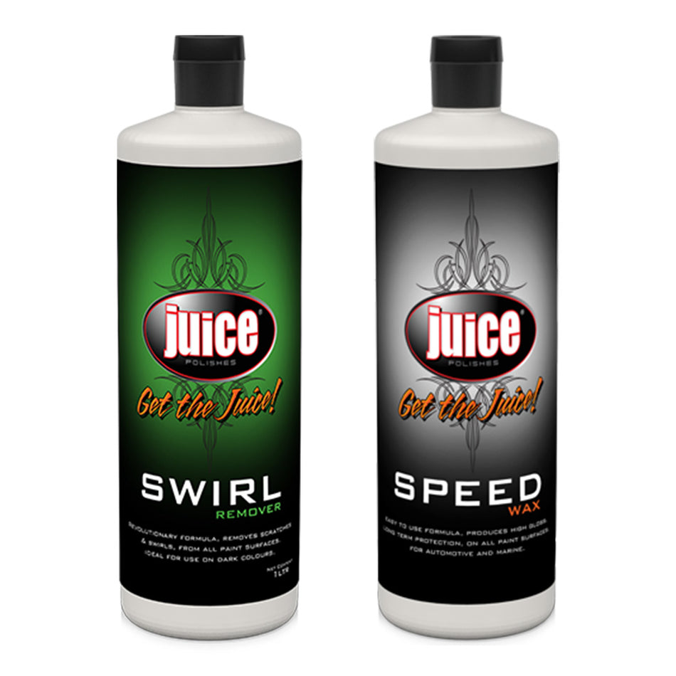 JUICE POLISHES Swirl Remover & Speed Wax 1L Polishing Compound + Protection Bundle