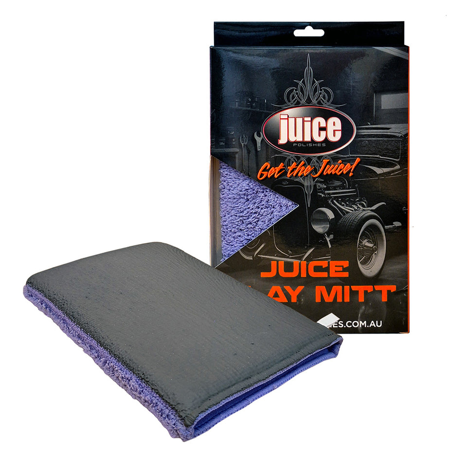 JUICE POLISHES Purple Clay Mitt Microfibre Detatiling Cloth