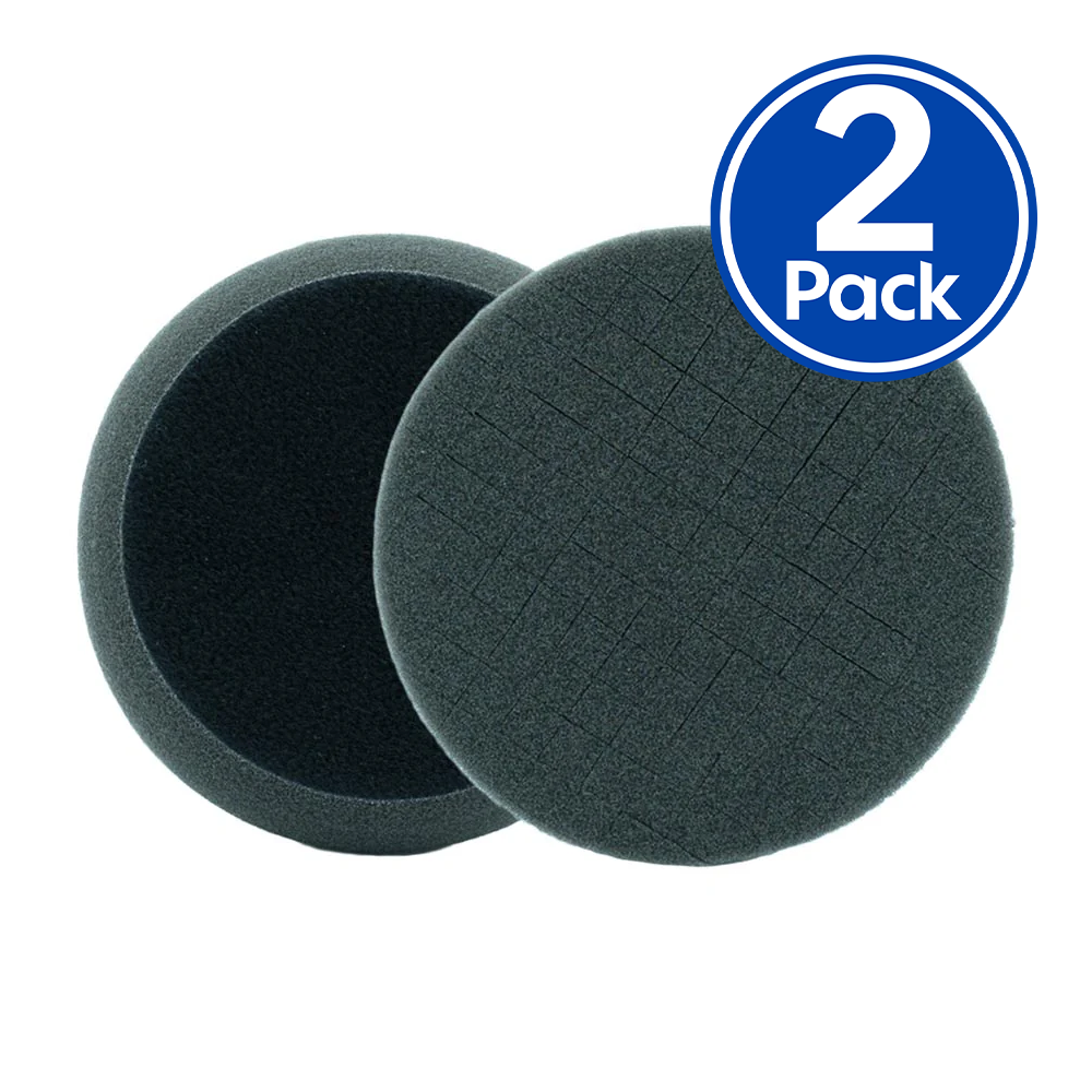 Purewax Black Spider-Cut Foam Finishing Pad 3.5" x 2 Pack Hook & Loop Polishing Soft