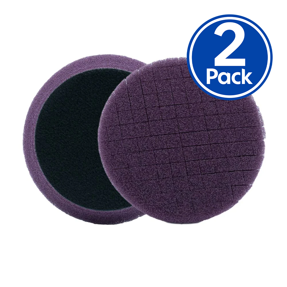 Purewax Dark Purple Spider-Cut Foam Finishing Pad 3.5" x 2 Pack Hook & Loop Heavy Cut
