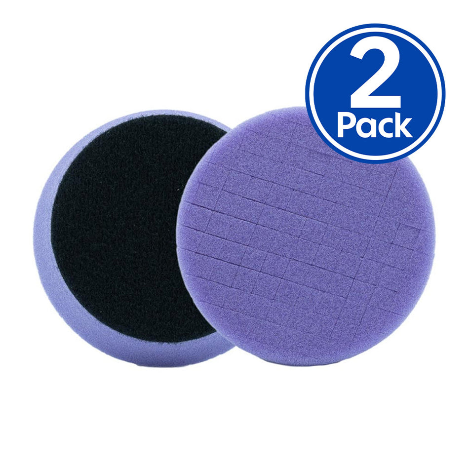 Purewax Light Purple Spider-Cut Foam Polishing Pad 3.5" x 2 Pack Hook & Loop Polish