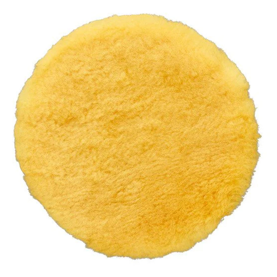 3D X-tra Cut Yellow Wool Cutting Pad 6" Hook & Loop Rotary Genuine Lambswool