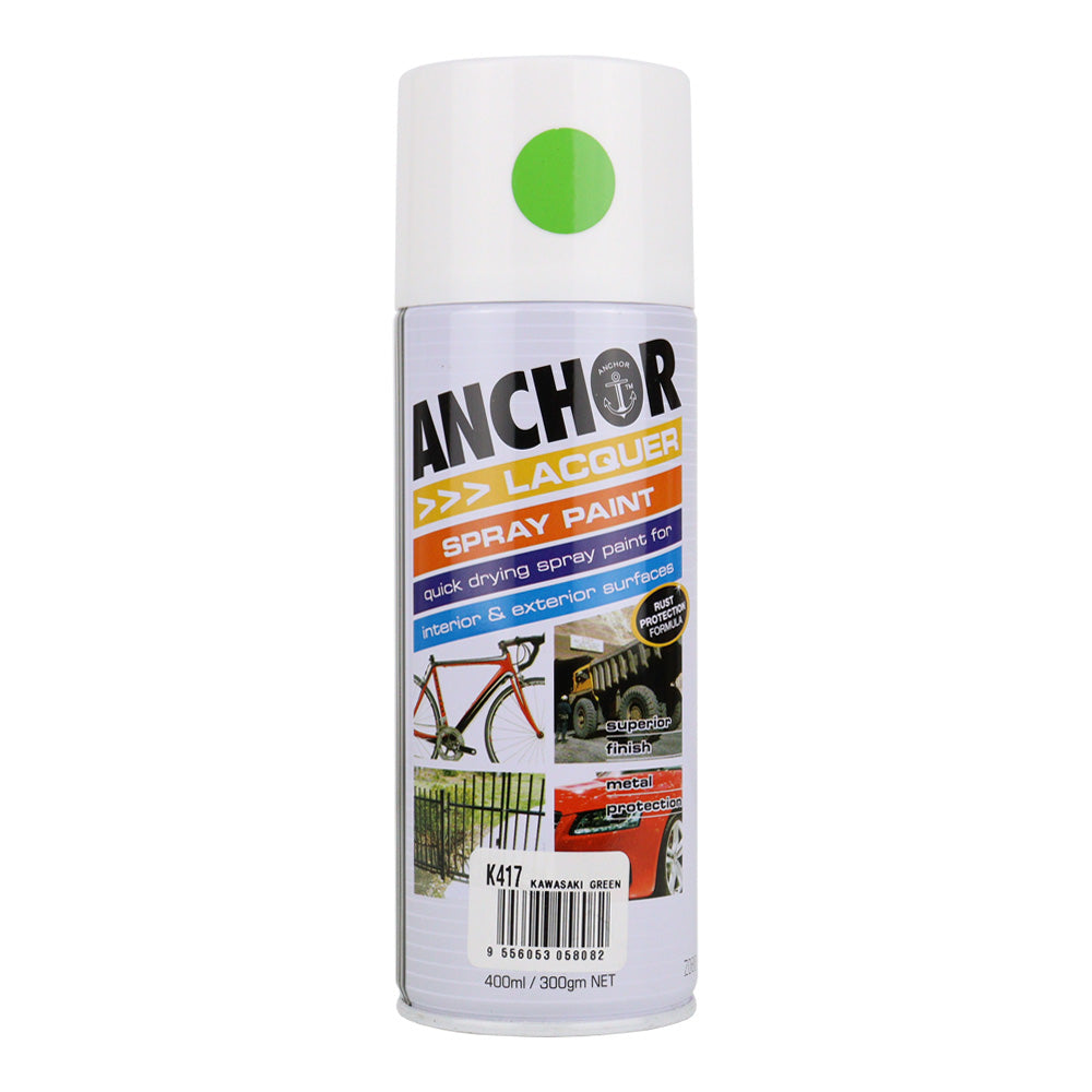 ANCHOR Lacquer Spray Paint Kawasaki Green 300g Aerosol Quick Drying