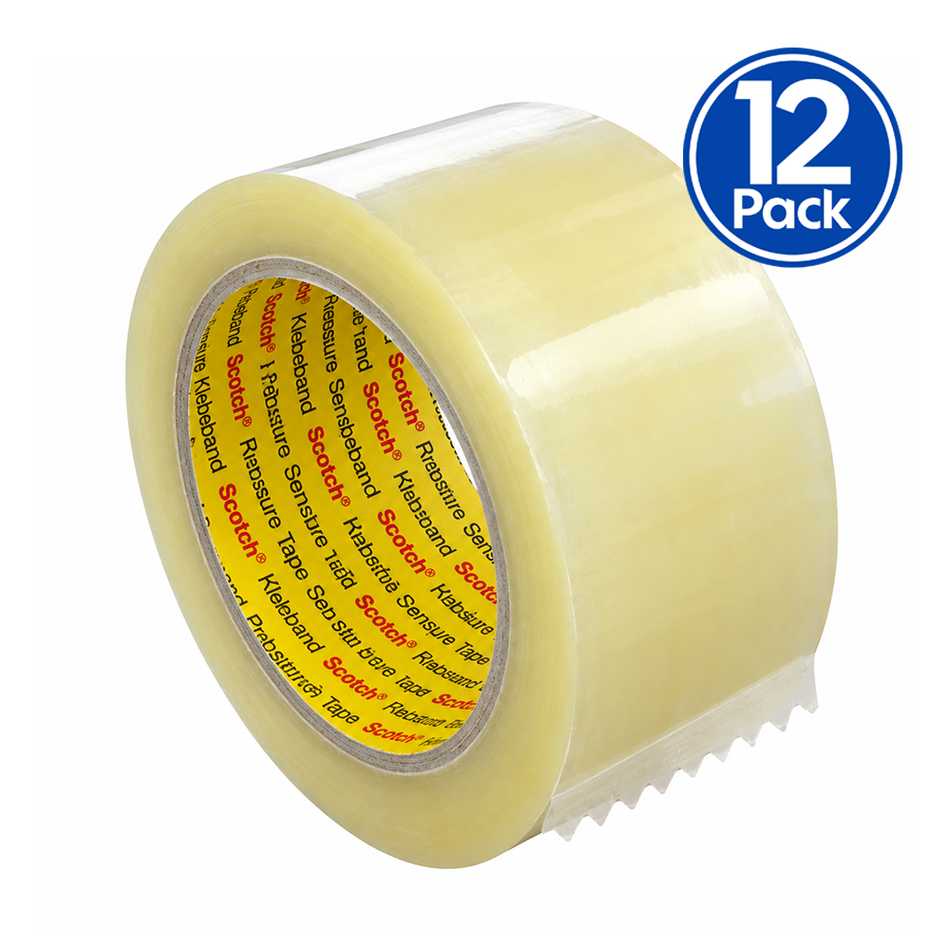 3M 370 Transparent Packaging Tape 48mm x 75m 12 Pack