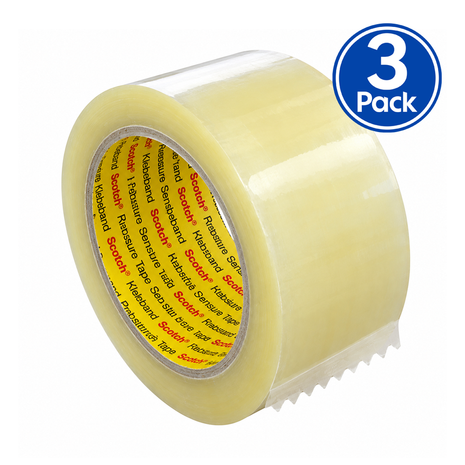 3M 370 Transparent Packaging Tape 48mm x 75m 3 Pack