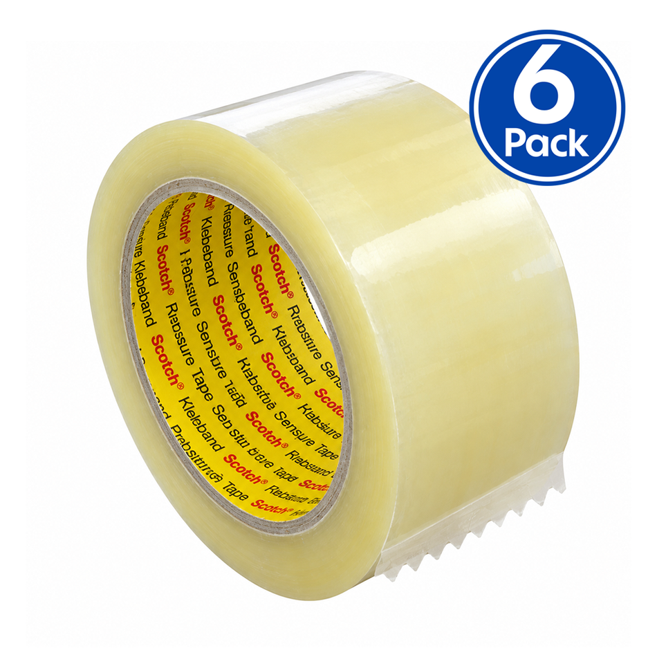 3M 370 Transparent Packaging Tape 48mm x 75m 6 Pack