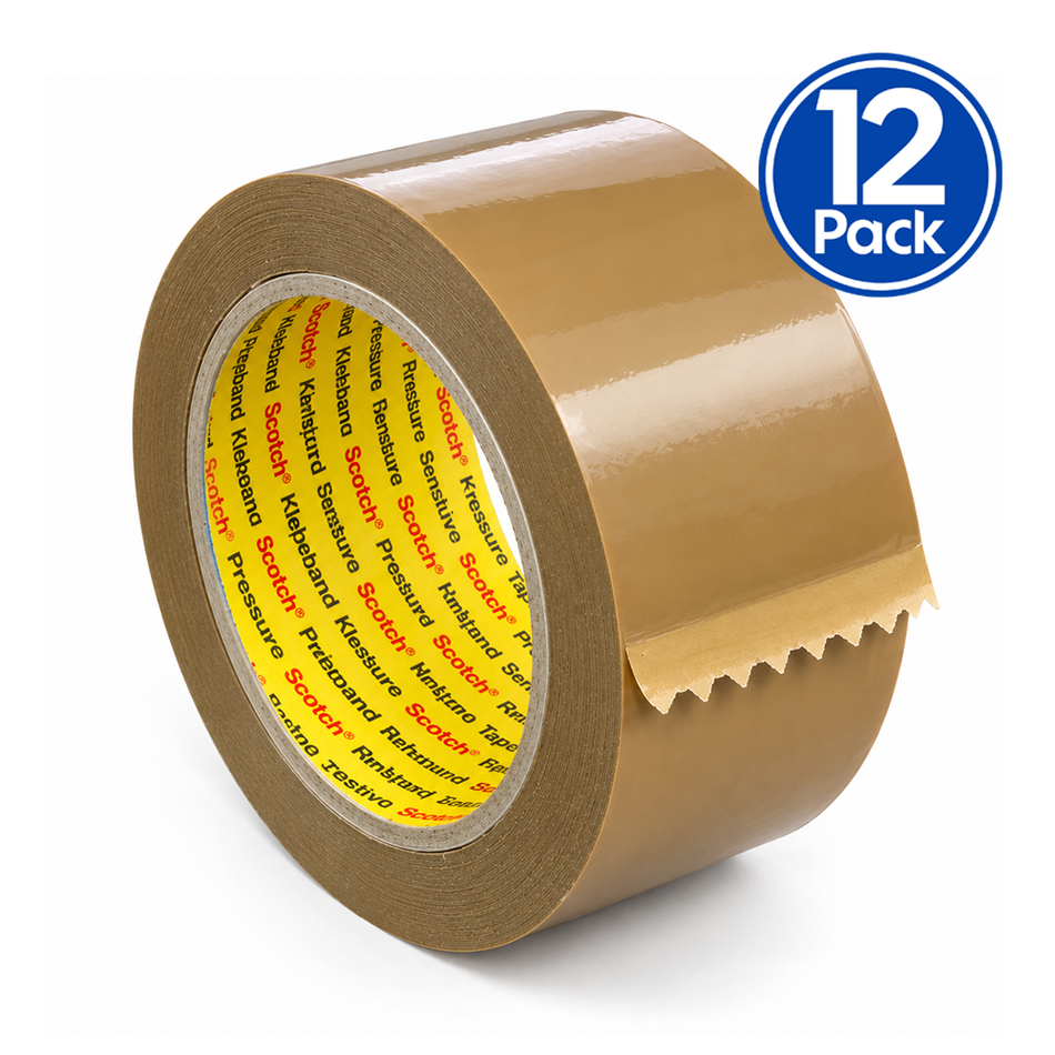 3M 370 Brown Packaging Tape 48mm x 75m 12 Pack