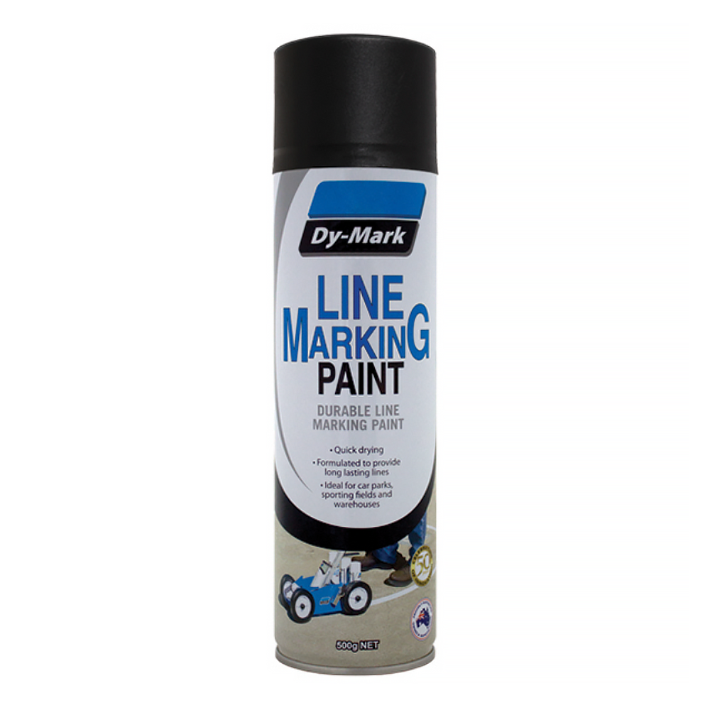 DY-MARK Heavy Duty Line Marking Spray Paint Matt Black 500g Aerosol