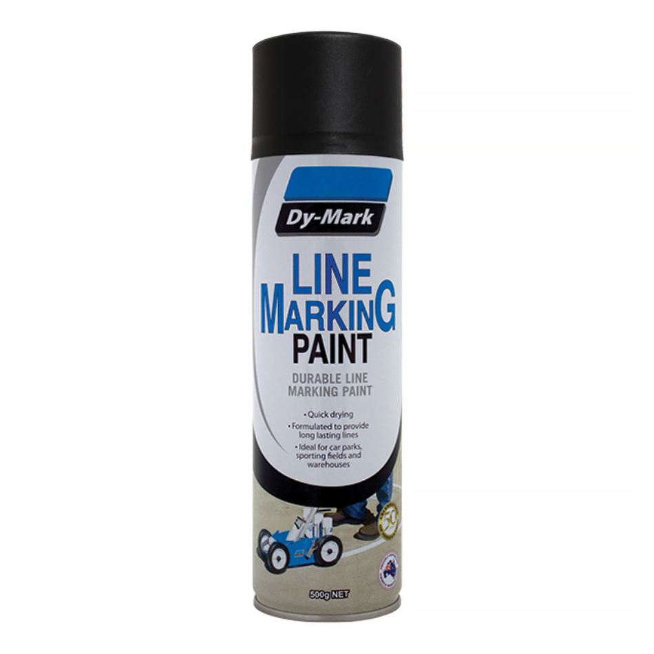 DY-MARK Line Marking Spray Paint Matt Black 500g Aerosol Durable Acrylic Inverted