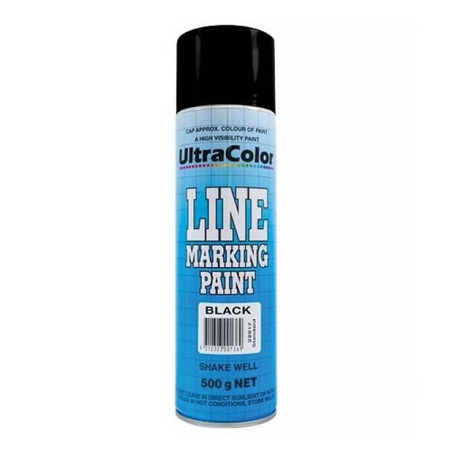 ULTRACOLOR Line Marking Spray Paint Black 500g Aerosol