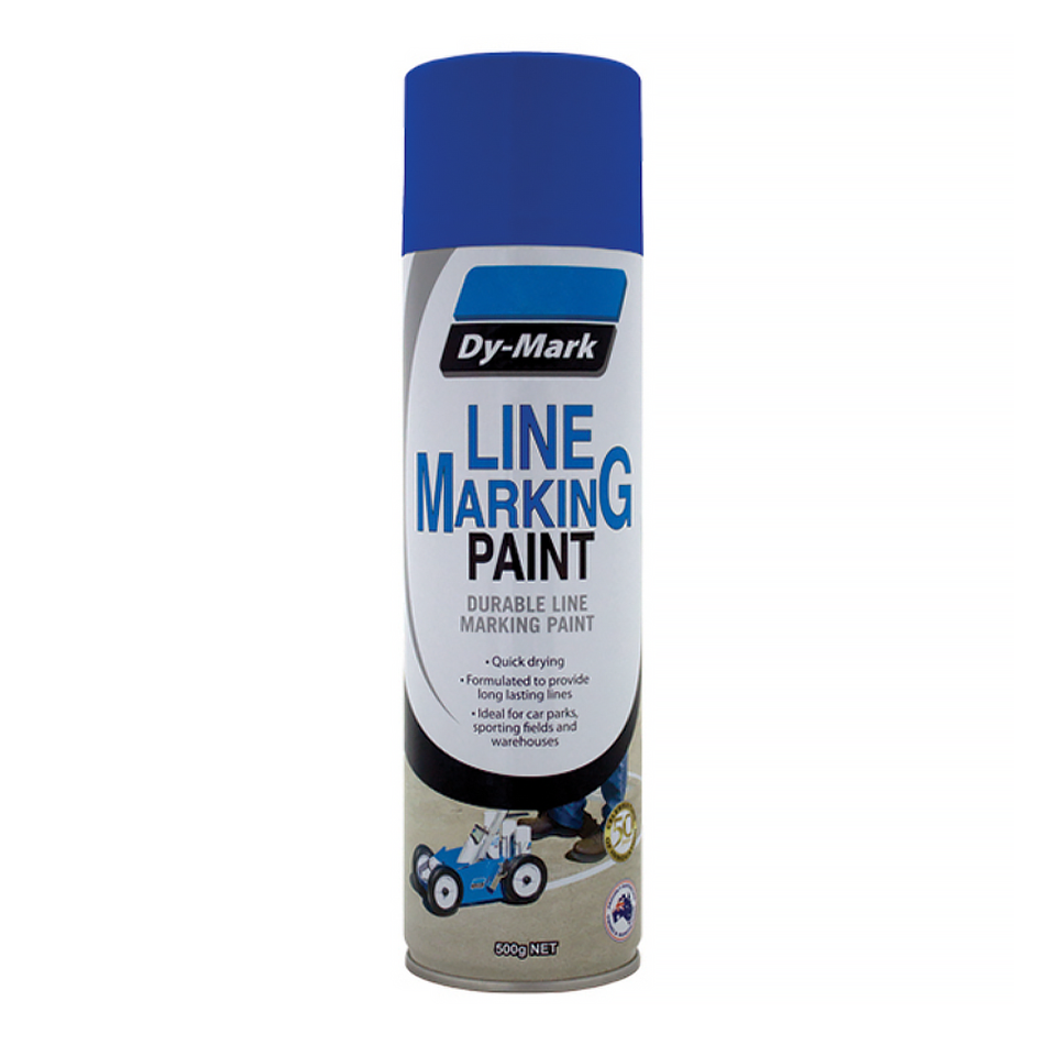 DY-MARK Line Marking Spray Paint Blue 500g Aerosol Acrylic x 12 Pack Box