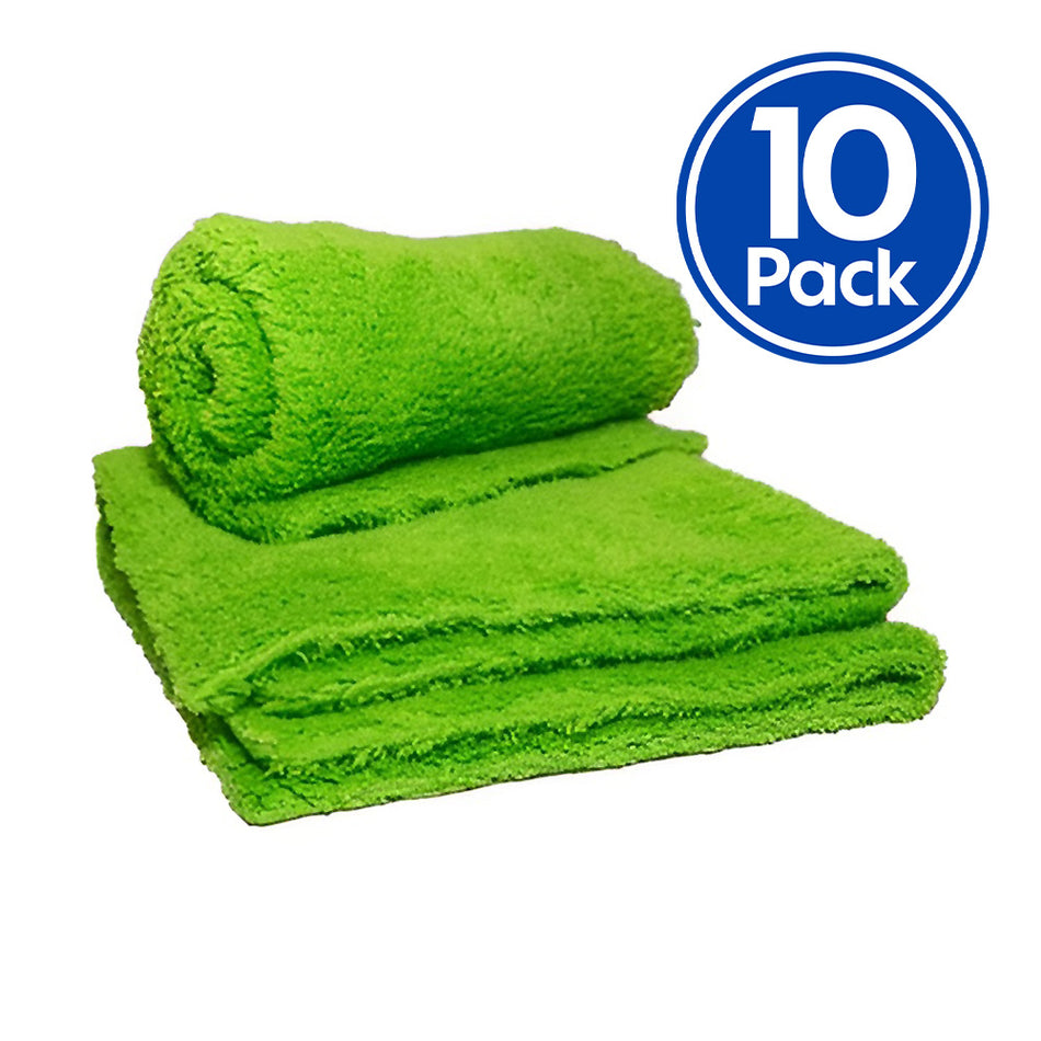 PUREWAX Green Buffing Cloth 400mm x 400mm x 10 Pack Edgeless Towel