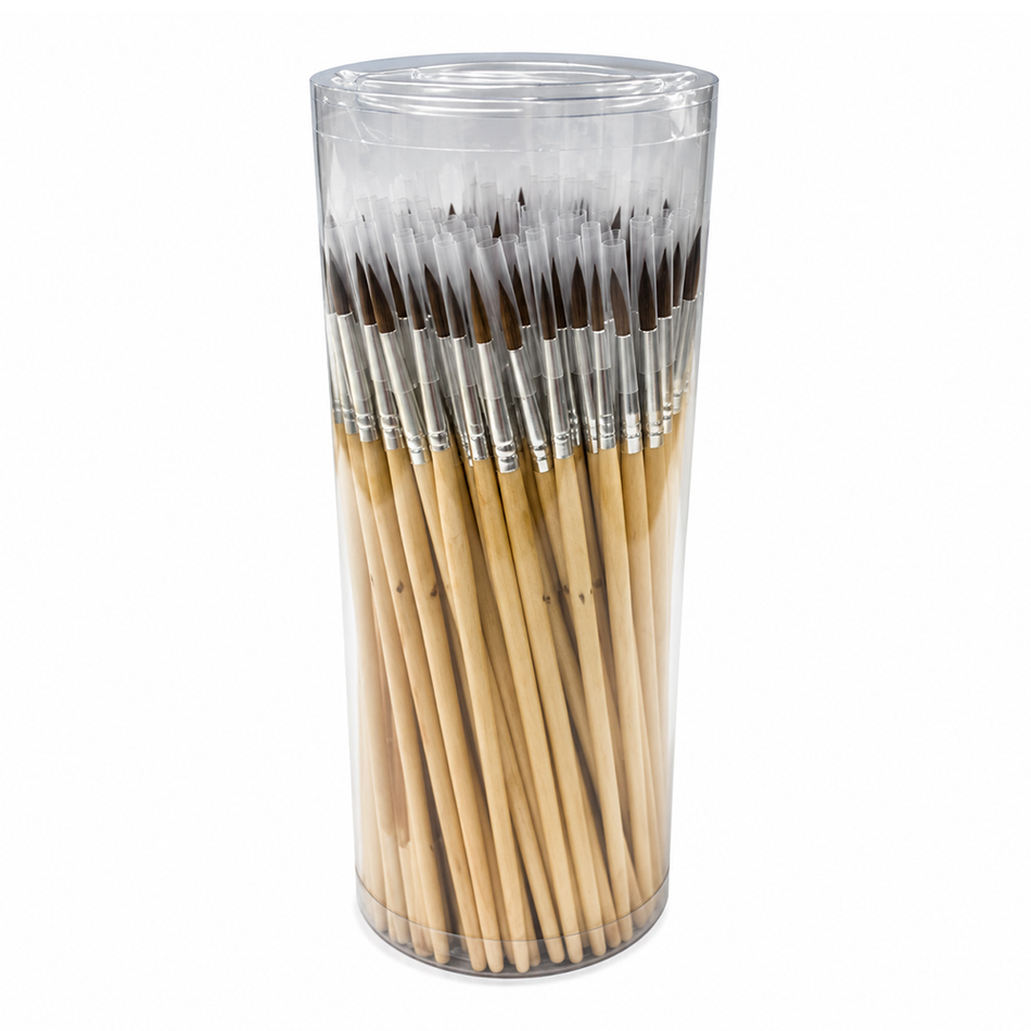 GPI Touch Up Paint Brushes Assorted Sizes 1-6 144 Pack