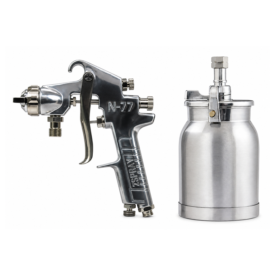 ANEST IWATA 2SPRAY N77 2.5mm Suction Spray Gun With 1L Aluminium Pot