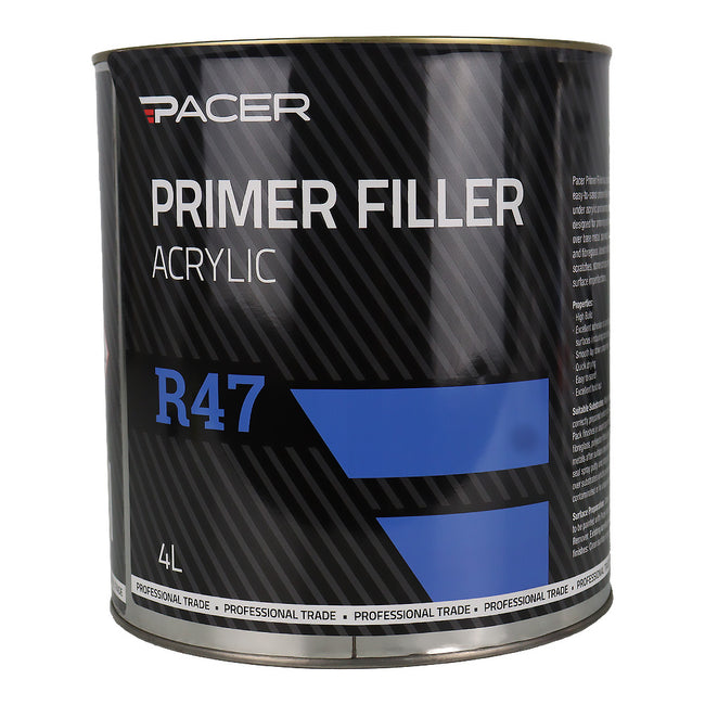 PACER R47 Primer Filler Acrylic 4L Grey High Build Automotive Primer