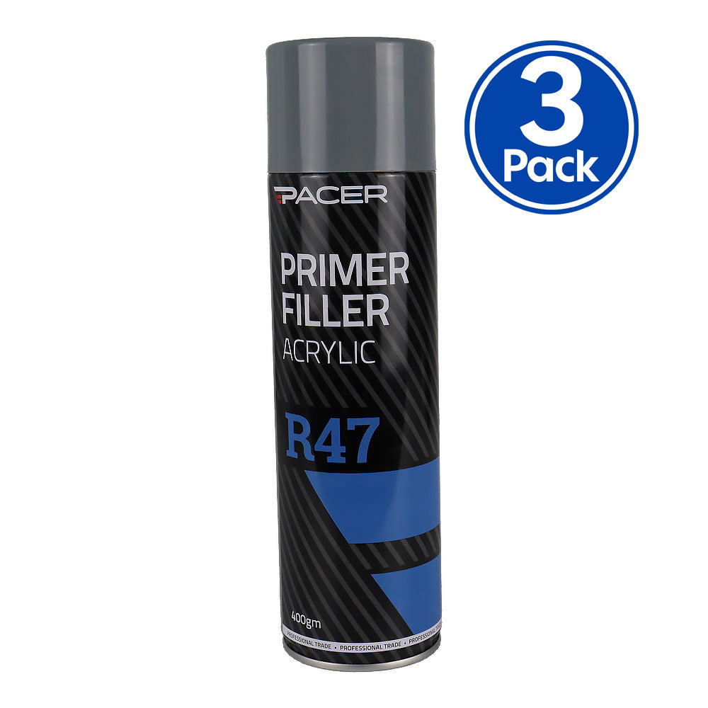 PACER R47 Primer Filler Acrylic 400gm High-Build Spray Primer Filler x3