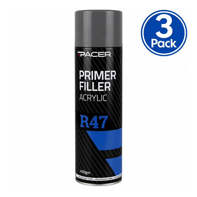 PACER R47 Primer Filler Acrylic 400gm High-Build Spray Primer Filler x3