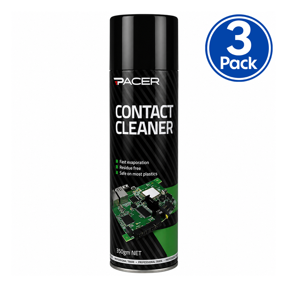 PACER Contact Cleaner 350gm Electrical Automotive Cleaner Spray x3