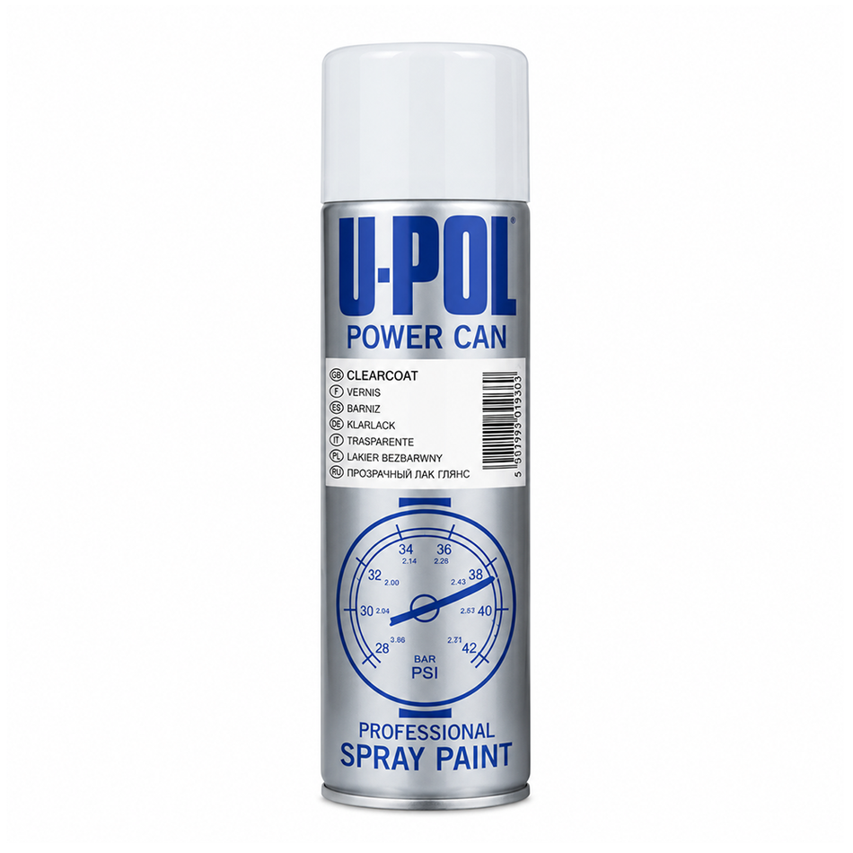 U-POL Power Can Clear Coat High Gloss Automotive Aerosol 500ml