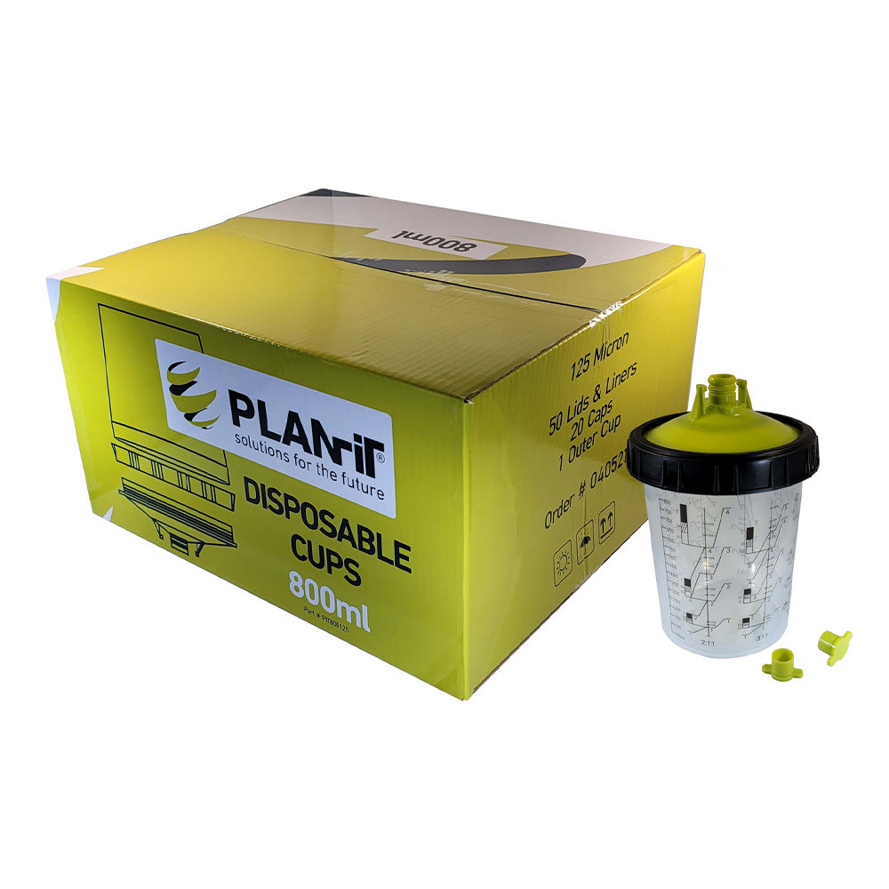PLANIT Disposable Lids & Liners Kit 800ml 190um Filters PPS Cups