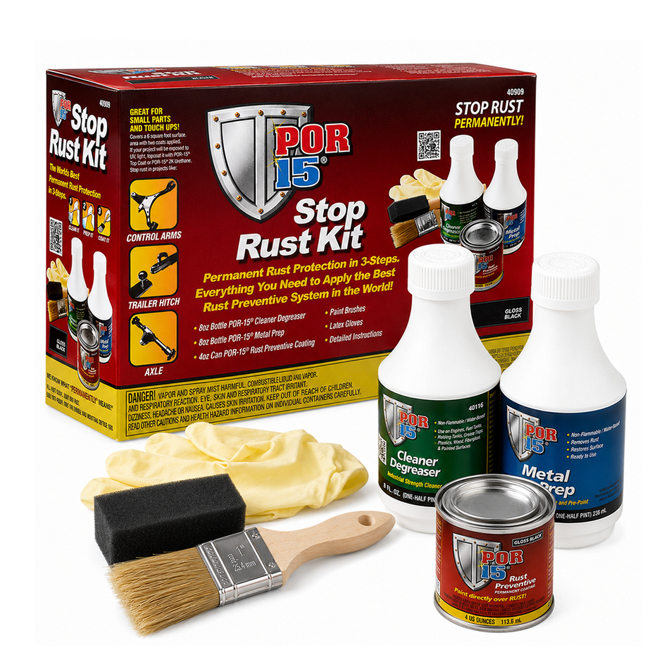 POR-15 Stop Rust Kit Gloss Black Permanent Rust Protection