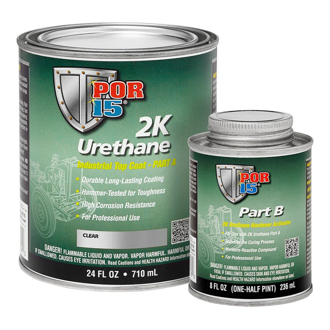 POR15 2K Urethane 946ml Gloss Clear Two Part Industrial Top Coat Paint