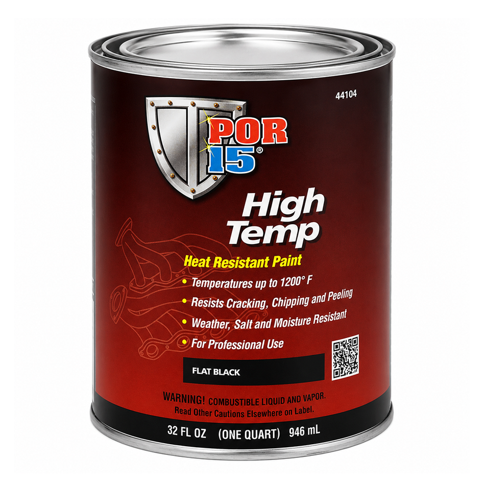 POR15 High Temp Flat Black 946ml Heat Resistant Paint 648°C