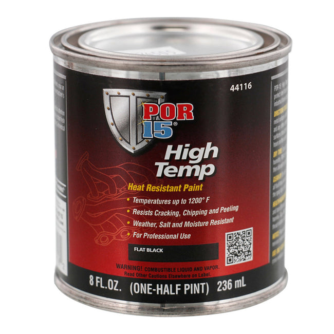 POR15 High Temp Paint 236ml Flat Black 1200°F Heat Resistant