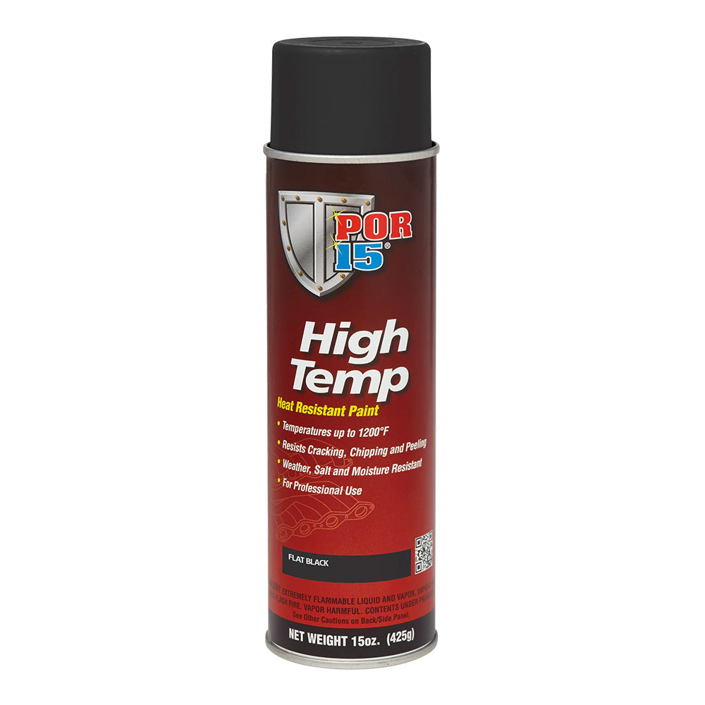 POR15 High Temp Paint 425g Flat Black Aerosol 1200°F Heat Resistant