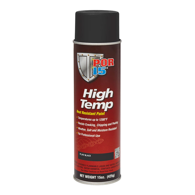 POR15 High Temp Paint 425g Flat Black Aerosol 1200°F Heat Resistant