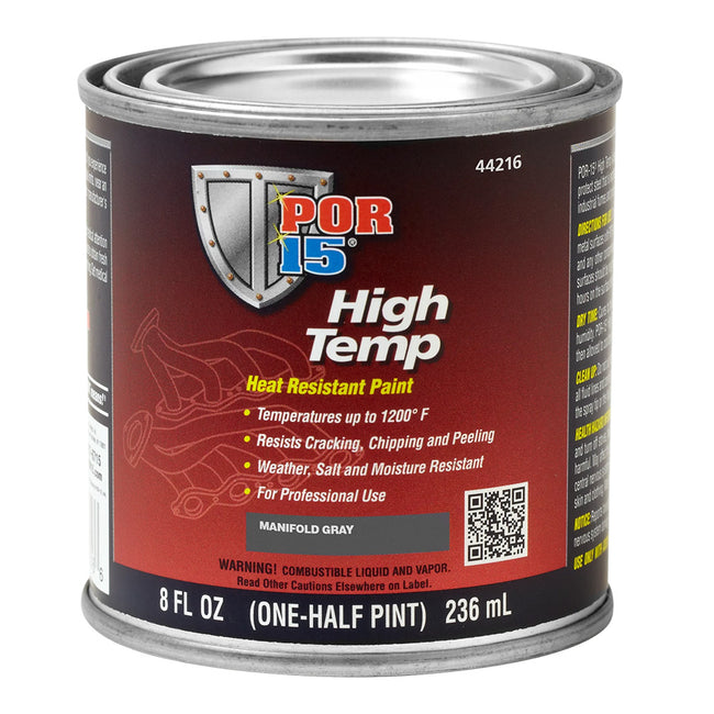 POR15 High Temp Paint 236ml Manifold Grey 1200°F Heat Resistant