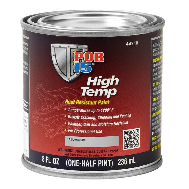 POR15 High Temp Paint 236ml Aluminium 1200°F Heat Resistant