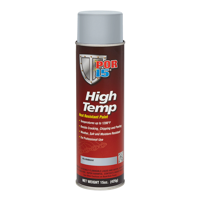 POR15 High Temp Paint 425g Aluminium Aerosol 1200°F Heat Resistant Spray