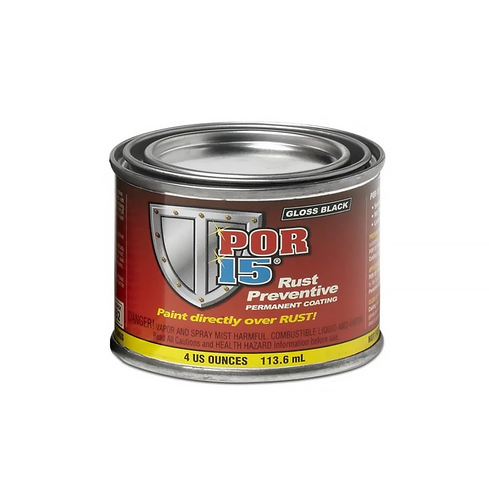 POR15 Stop Rust Gloss Black Permanent Rust Protection Prevention 113.6ml Paint