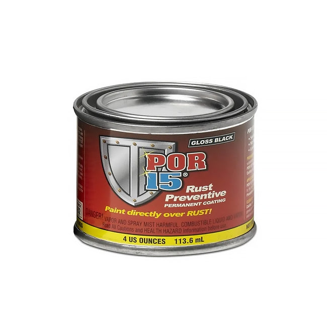 POR15 Stop Rust Gloss Black Permanent Rust Protection Prevention 113.6ml Paint