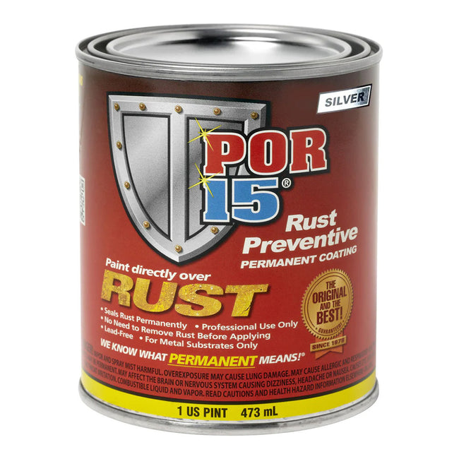 POR15 Rust Preventive Coating 473ml Silver Permanent Coating Paint