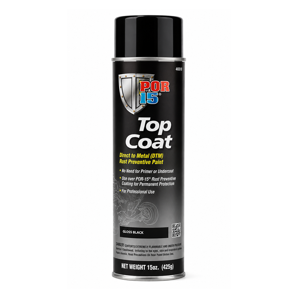 POR-15 Top Coat DTM Direct To Metal Rust Preventive Paint Gloss Black 425g