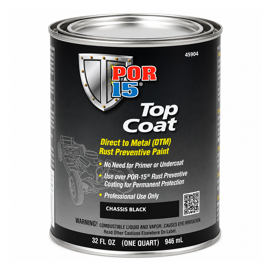 POR15 Top Coat Direct To Metal Chassis Black 946ml UV Stable Chassis Paint