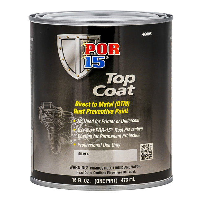 POR15 Top Coat 473ml Silver Paint Direct To Metal Rust Prevention