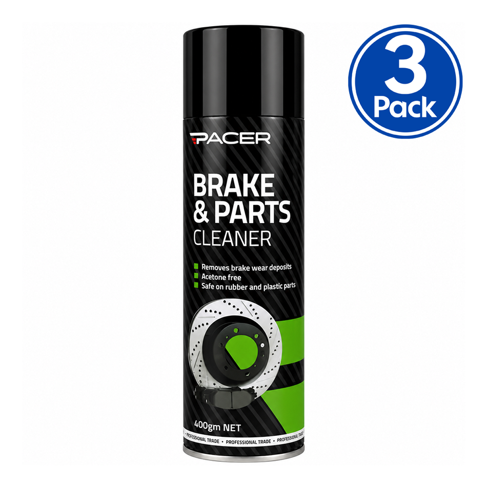PACER Brake & Parts Cleaner 400gm Fast Drying Degreaser Automotive x3