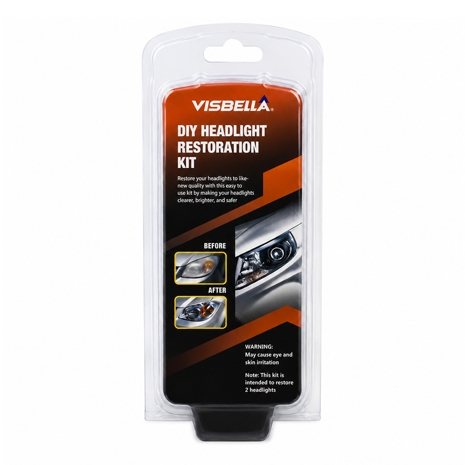 VISBELLA DIY Headlight Restoration Kit with UV Protection