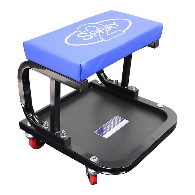 2SPRAY Painters Seat With Wheels & Tray Mobile Workshop Stool