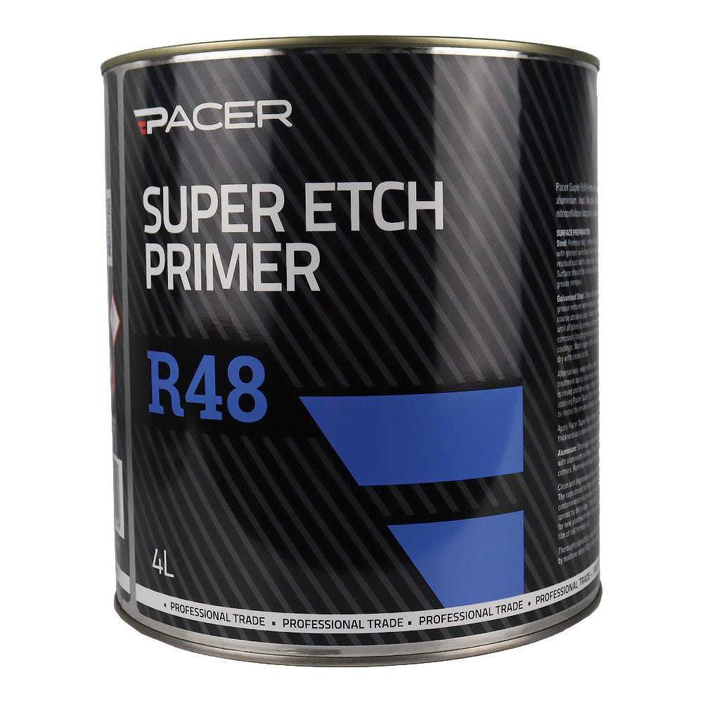PACER R48 Super Etch Grey Primer 4L Grey Anti-Corrosion Automotive Pri ...