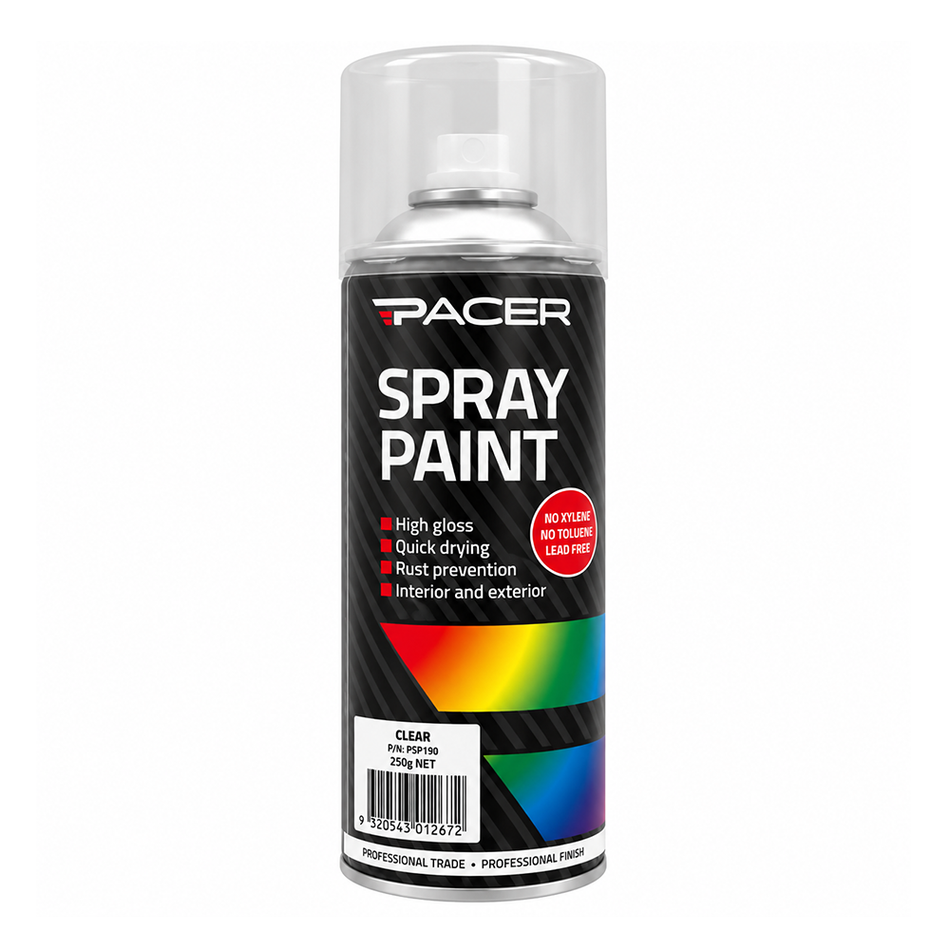 PACER Clear Enamel Spray Paint 250g 3 Pack