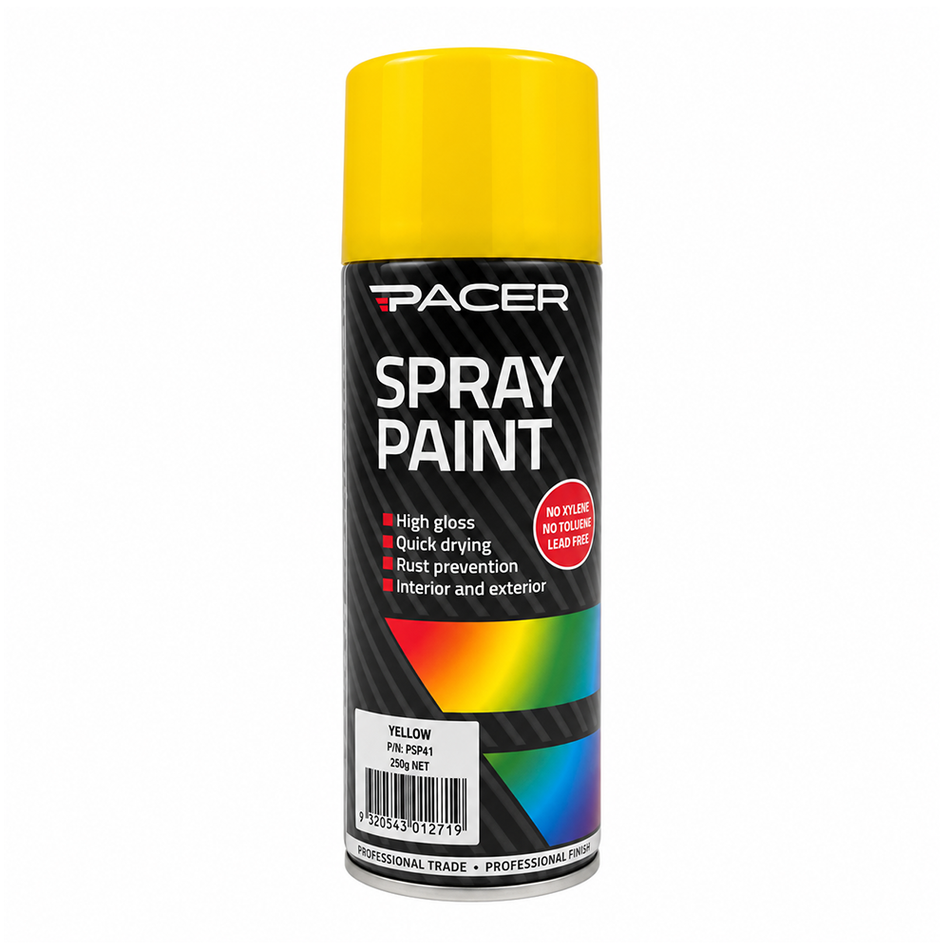 PACER Yellow Enamel Spray Paint 250g 3 Pack