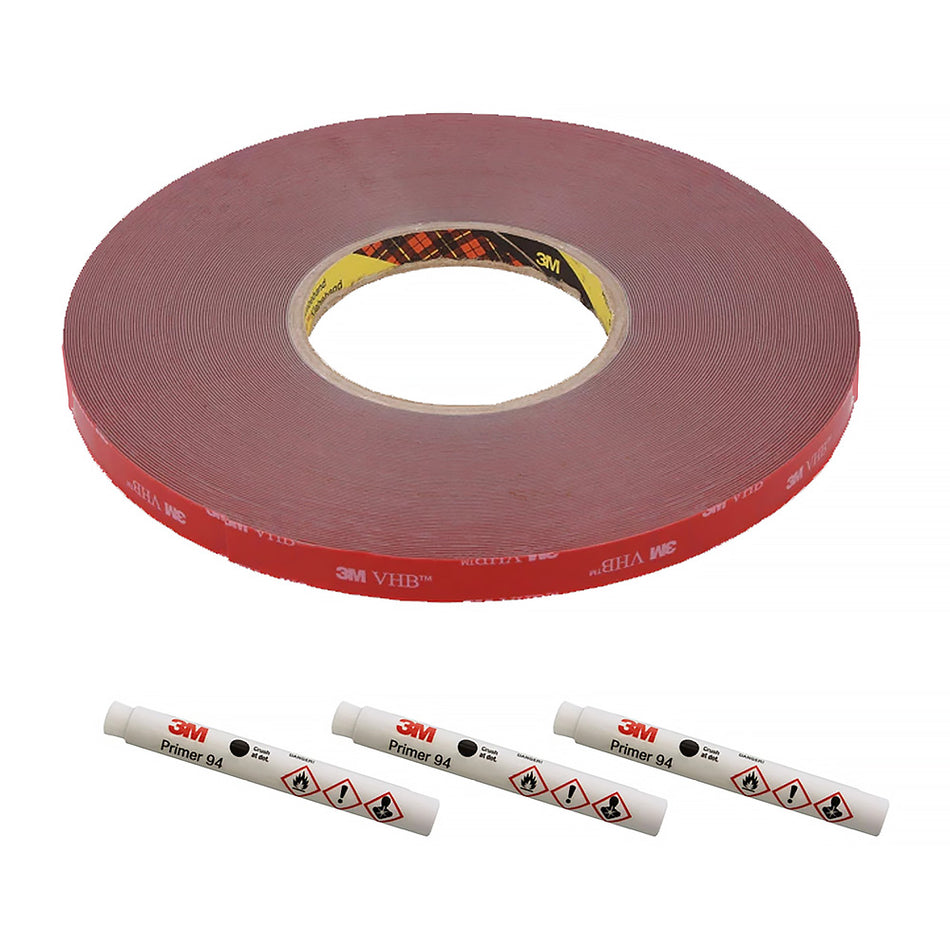 3M PT1100 Acrylic Plus Foam Tape Includes 94 Primer 6mm x 16.5m 1.14mm Thick