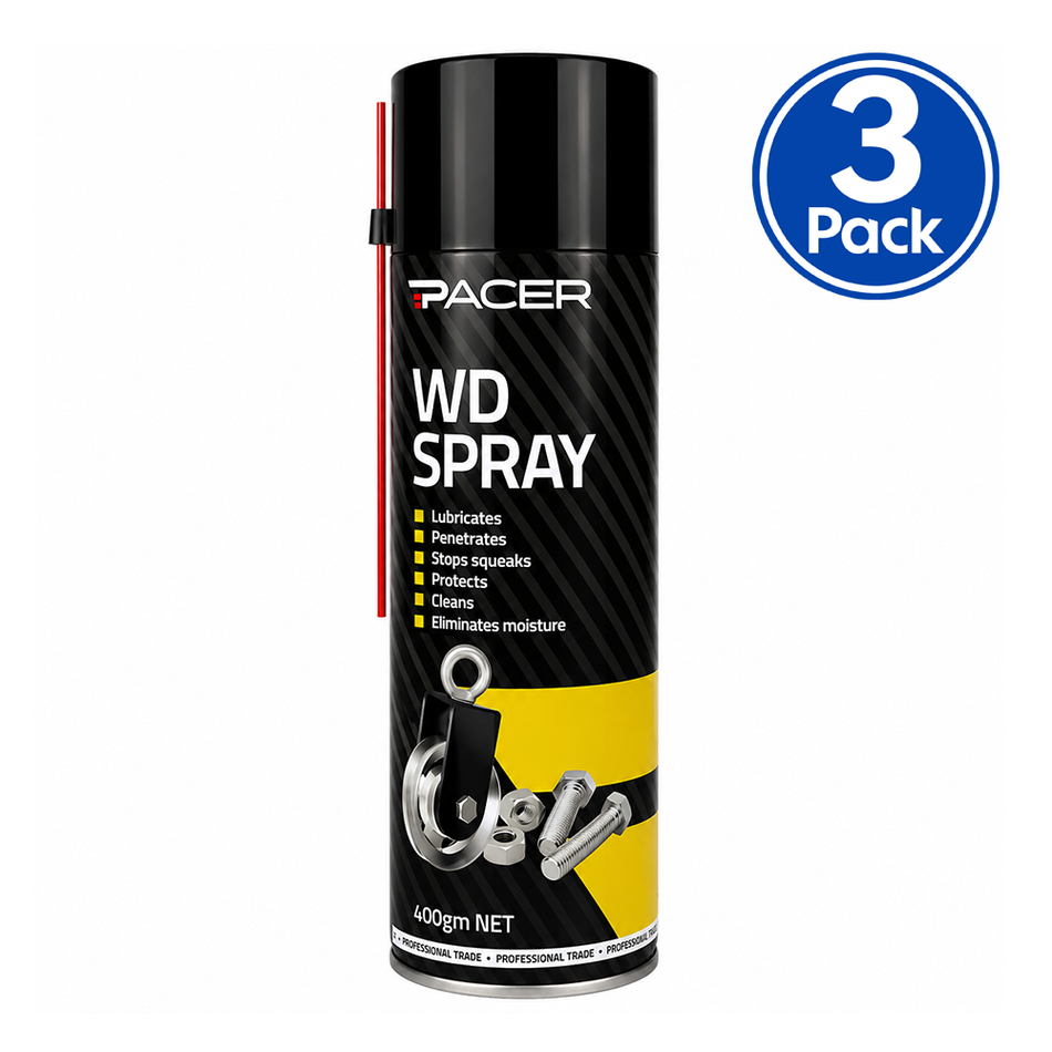 PACER WD Spray 400gm Multi-Purpose Lubricant Rust Protector Cleaner x3