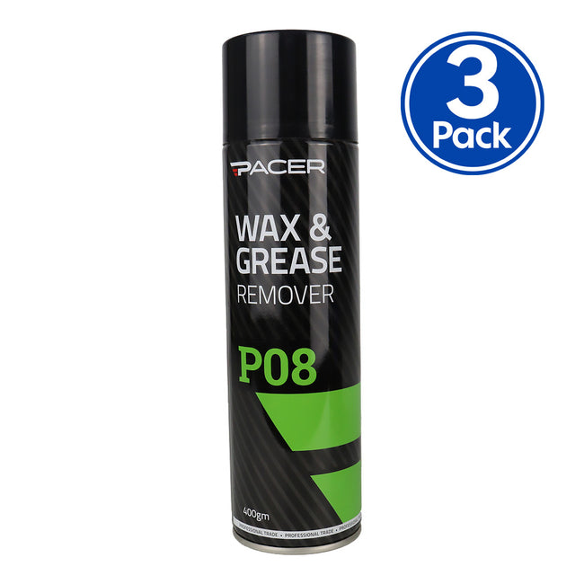 PACER P08 Wax & Grease Remover 400gm Surface Preparation Cleaner Automotive x3