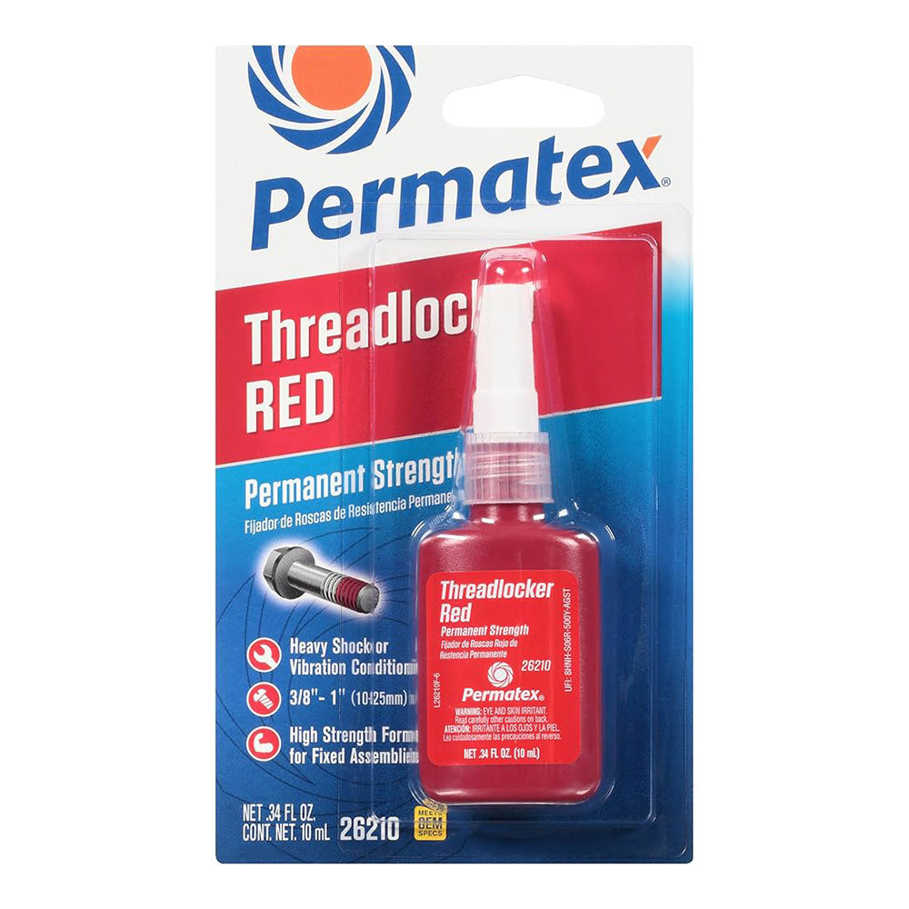 PERMATEX Permanent Strength Thread Locker Red 10ml Tube PX26210